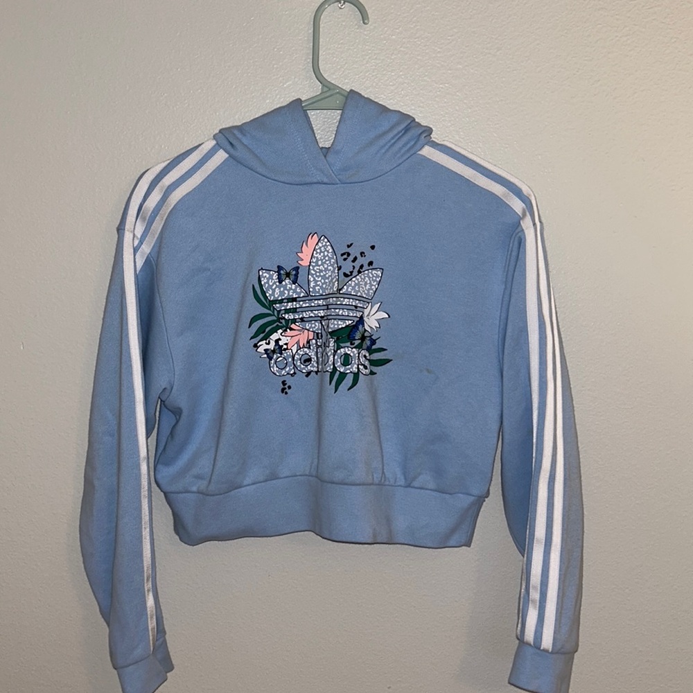 Girls Adidas cropped hoodie